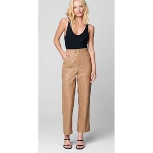 Blank NYC Pants Women Size 29 The BAXTER IN LUCKY NUMBER PANT Faux Leather‎ Tan